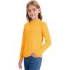 imageQBK Girls Mock Turtleneck Basic Long Sleeve Shirt Casual Tee Tops for Toddler Kids 2t12YearsYellow