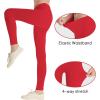 imageQBK GirlsCotton Leggings 2T 3T 4T 5T to 12 Years  Ultra Soft ampamp Comfortable Footless Tights for Toddler to KidsRed