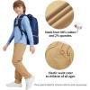 imageQBK Relaxed Fit Stretch School Uniform Pant Chino Pants for Toddler to Youth Boys and GirlsKhaki