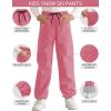 imageQBK Toddler Snow Pants Kids Fleece Lined Waterproof Ski Pants For Boys And GirlsPink