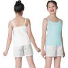 imageQBK Training Bras for Teens Girls from 6 7 8 9 10 12 Years Old Camisoles Bralette Bras with Shelf Bra 234PackWhite Blue Grey Pink