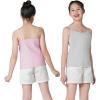 imageQBK Training Bras for Teens Girls from 6 7 8 9 10 12 Years Old Camisoles Bralette Bras with Shelf Bra 234PackWhite Grey Pink