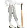 imageQBK 2T 3T 4T 5T Toddler Girls Softball Pants Boys Baseball Pant tee Ball Pants Fastpitch Pants with PocketsLight Grey