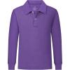 imageQBK 2T to Youth Boys Long Sleeve School Uniform Pique Polo Toddler Kids Neon Collared Golf ShirtPurple