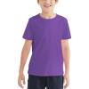 imageQBK 2T12Y Boys T Shirts Short Sleeve Tees 100 Cotton Crewneck Soft Basic Summer Top Solid Toddler Kids Tee ShirtPurple