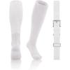 imageQBK 2T3T4T5T Toddler Baseball Socks And Belt Youth Softball Tee Ball Combo Set for Boy Girl 1 Pairs of Socks ampamp 1 BeltWhite