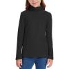 imageQBK Girls Long Sleeve Turtleneck TShirt Kids Basic High Neck Casual Trendy Soft Base Layer Tee Tops4t12YearsBlack