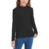 imageQBK Girls Mock Turtleneck Basic Long Sleeve Shirt Casual Tee Tops for Toddler Kids 2t12YearsBlack
