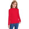 imageQBK Girls Mock Turtleneck Basic Long Sleeve Shirt Casual Tee Tops for Toddler Kids 2t12YearsRed