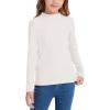 imageQBK Girls Mock Turtleneck Basic Long Sleeve Shirt Casual Tee Tops for Toddler Kids 2t12YearsWhite