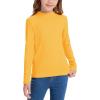 imageQBK Girls Mock Turtleneck Basic Long Sleeve Shirt Casual Tee Tops for Toddler Kids 2t12YearsYellow