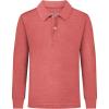 imageQBK Toddler to Youth Boys Performance Golf Polo Kids Athletic Moisture Wicking Long Sleeve Shirts School UniformAutumn Red