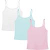 imageQBK Training Bras for Teens Girls from 6 7 8 9 10 12 Years Old Camisoles Bralette Bras with Shelf Bra 234PackWhite Blue Pink