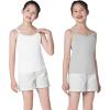 imageQBK Training Bras for Teens Girls from 6 7 8 9 10 12 Years Old Camisoles Bralette Bras with Shelf Bra 234PackWhite Grey