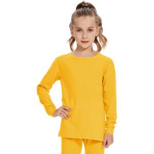 image3T 4T 5T to 12 Years Girls Long Sleeve Shirts Kids Cotton TShirt Toddler Basic Crew Neck TopMustard