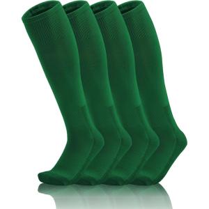 imageQBK 2 Pairs Toddler To Youth BaseballSoftball Socks  Soccer TBall Team Sport Socks For Kids Boys And GirlsGreen494