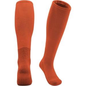 imageQBK 2 Pairs Toddler To Youth BaseballSoftball Socks  Soccer TBall Team Sport Socks For Kids Boys And GirlsOrange