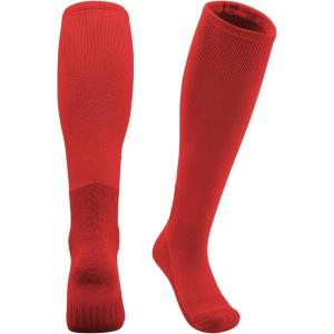 imageQBK 2 Pairs Toddler To Youth BaseballSoftball Socks  Soccer TBall Team Sport Socks For Kids Boys And GirlsRed
