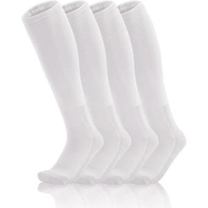 imageQBK 2 Pairs Toddler To Youth BaseballSoftball Socks  Soccer TBall Team Sport Socks For Kids Boys And GirlsWhite494