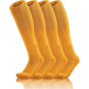 imageQBK 2 Pairs Toddler To Youth BaseballSoftball Socks  Soccer TBall Team Sport Socks For Kids Boys And GirlsYellow494