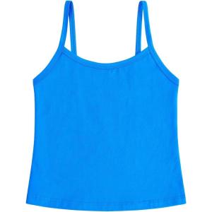 imageQBK 2T12Years Girls Camisole Tank Tops Cotton Camis Sleeveless Spaghetti Undershirts for Dance and GymnasticsRoyal Blue