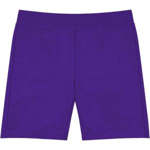 imageQBK 2T13Years Girls Basic Dance Shorts for Gymnastics Bike or Under Skirts Toddler Kids Solid Soft Short LeggingsPurple