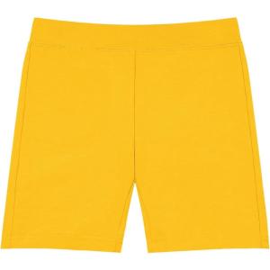 imageQBK 2T13Years Girls Basic Dance Shorts for Gymnastics Bike or Under Skirts Toddler Kids Solid Soft Short LeggingsYellow