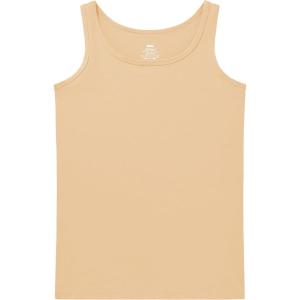 imageQBK 2T13Years Girls Tank Tops Cotton Dance Basic Sleeveless Undershirts for Gymnastics Ballet DancewearBeige