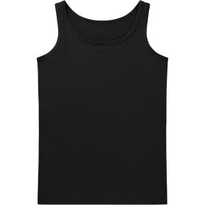 imageQBK 2T13Years Girls Tank Tops Cotton Dance Basic Sleeveless Undershirts for Gymnastics Ballet DancewearBlack
