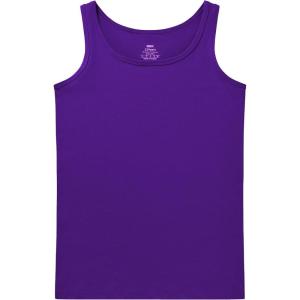 imageQBK 2T13Years Girls Tank Tops Cotton Dance Basic Sleeveless Undershirts for Gymnastics Ballet DancewearPurple