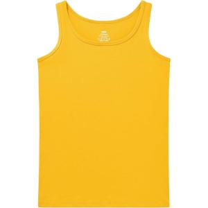 imageQBK 2T13Years Girls Tank Tops Cotton Dance Basic Sleeveless Undershirts for Gymnastics Ballet DancewearYellow