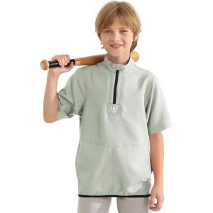 imageQBK 2T17Y Toddler Baseball Cage Jacket Kids Batting Pullover Youth Windbreaker for boys and girlsGrey