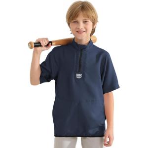 imageQBK 2T17Y Toddler Baseball Cage Jacket Kids Batting Pullover Youth Windbreaker for boys and girlsNavy