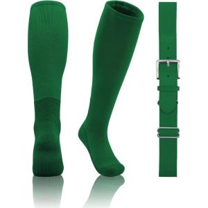 imageQBK 2T3T4T5T Toddler Baseball Socks And Belt Youth Softball Tee Ball Combo Set for Boy Girl 1 Pairs of Socks ampamp 1 BeltGreen