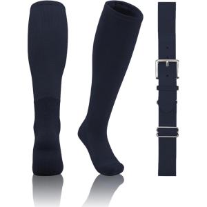 imageQBK 2T3T4T5T Toddler Baseball Socks And Belt Youth Softball Tee Ball Combo Set for Boy Girl 1 Pairs of Socks ampamp 1 BeltNavy