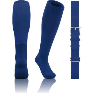 imageQBK 2T3T4T5T Toddler Baseball Socks And Belt Youth Softball Tee Ball Combo Set for Boy Girl 1 Pairs of Socks ampamp 1 BeltRoyal Blue