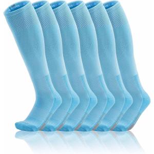 imageQBK 2T3T4T5T Toddler To Youth BaseballSoftball Socks  Soccer TBall Team Sport Socks For Kids Boys And Girls3 PairsBaby Blue