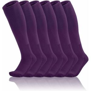imageQBK 2T3T4T5T Toddler To Youth BaseballSoftball Socks  Soccer TBall Team Sport Socks For Kids Boys And Girls3 PairsPurple