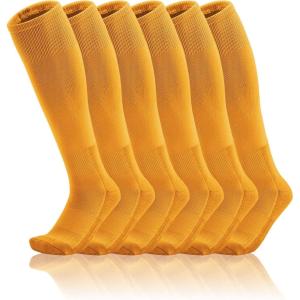 imageQBK 2T3T4T5T Toddler To Youth BaseballSoftball Socks  Soccer TBall Team Sport Socks For Kids Boys And Girls3 PairsYellow