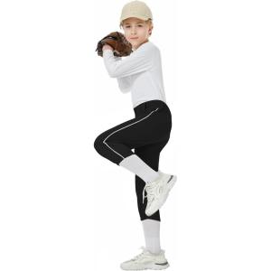 imageQBK 2T3T4T5T6T7T Toddler Boys Knicker Baseball Pants with Side PipingBraidBlack