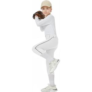 imageQBK 2T3T4T5T6T7T Toddler Boys Knicker Baseball Pants with Side PipingBraidWhite