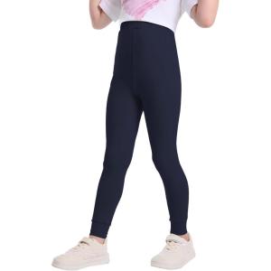 imageQBK 3T 4T 5T to 12Y Girls Leggings Cotton Footless Tights Soft and StretchyNavy