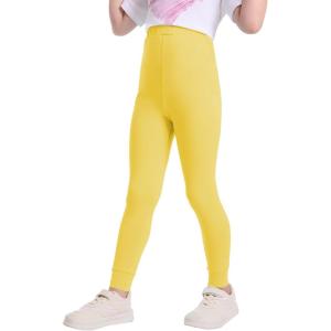 imageQBK 3T 4T 5T to 12Y Girls Leggings Cotton Footless Tights Soft and StretchyYellow