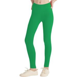 imageQBK GirlsCotton Leggings 2T 3T 4T 5T to 12 Years  Ultra Soft ampamp Comfortable Footless Tights for Toddler to KidsKelly Green