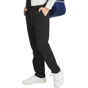 imageQBK Relaxed Fit Stretch School Uniform Pant Chino Pants for Toddler to Youth Boys and GirlsBlack