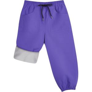 imageQBK Toddler Snow Pants Kids Fleece Lined Waterproof Ski Pants For Boys And GirlsPurple