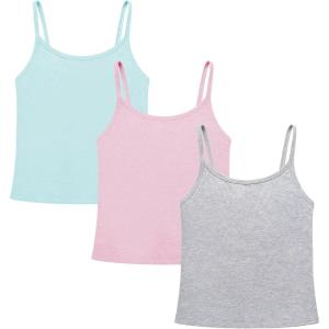 imageQBK Training Bras for Teens Girls from 6 7 8 9 10 12 Years Old Camisoles Bralette Bras with Shelf Bra 234PackBlue Pink Grey