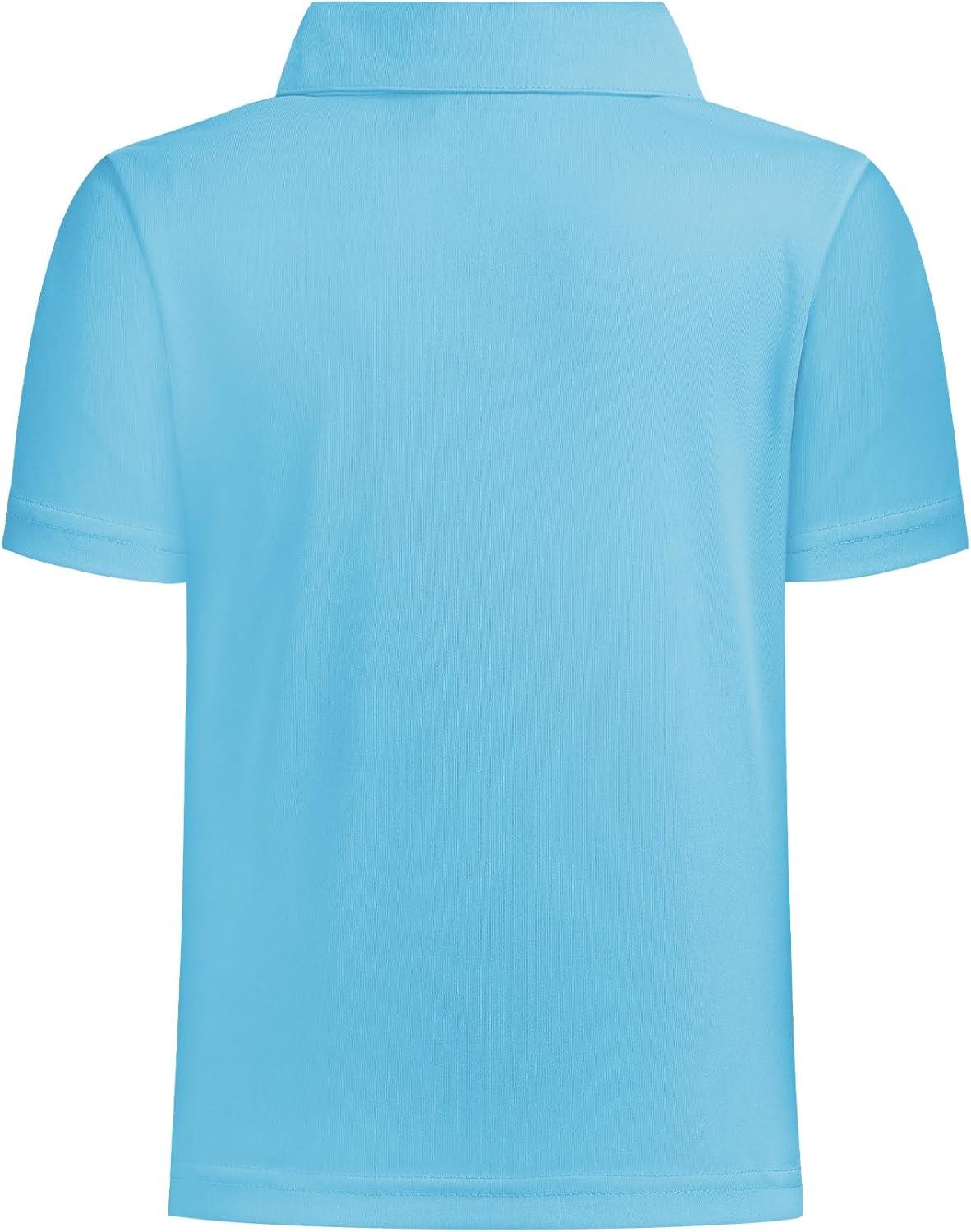 imageQBK Toddler to Youth Boys Performance Polo Kids Collared Golf Shirt School UniformBaby Blue