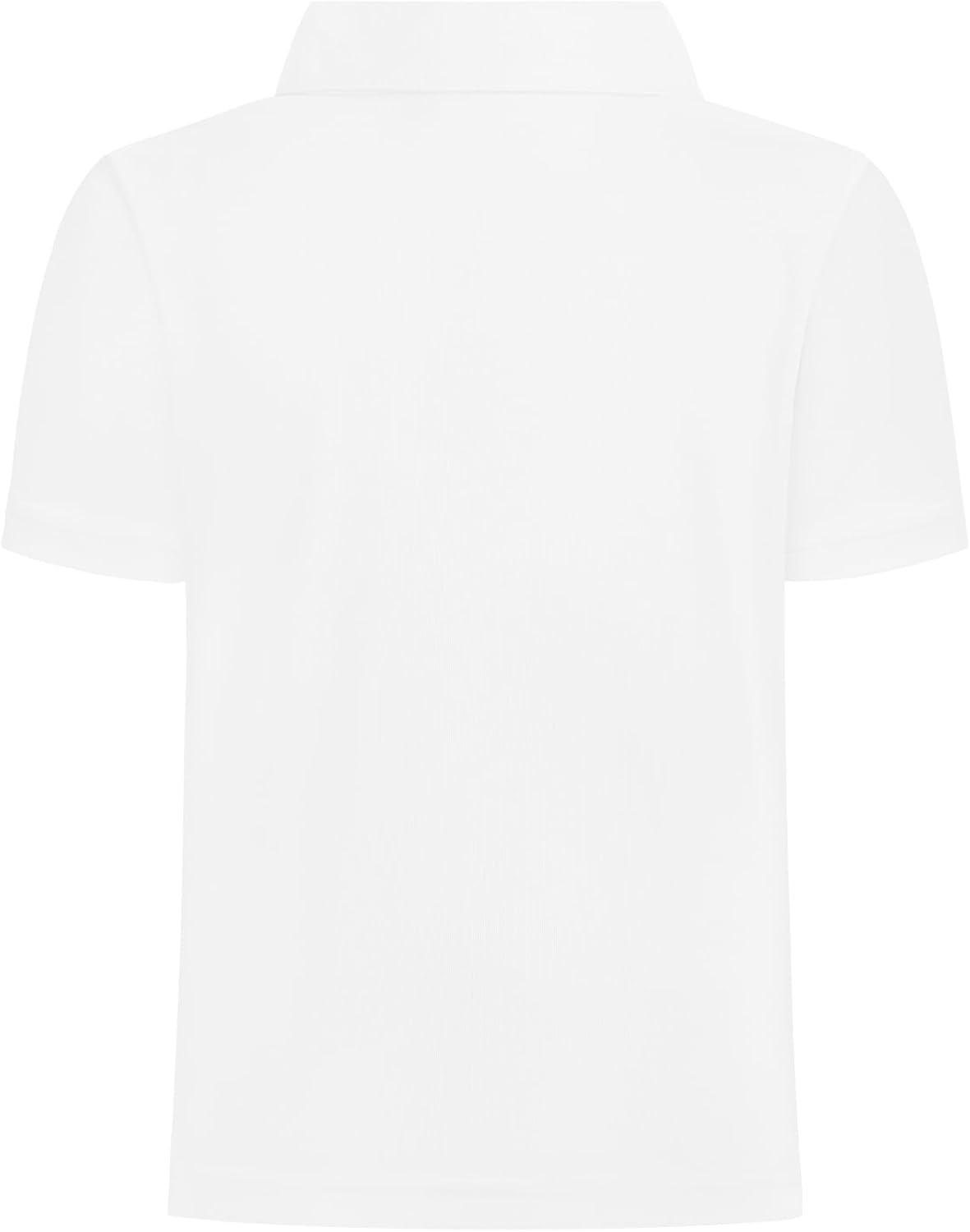 imageQBK Toddler to Youth Boys Performance Polo Kids Collared Golf Shirt School UniformWhite