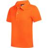 imageQBK Toddler to Youth Boys Performance Polo Kids Collared Golf Shirt School UniformNeon Orange